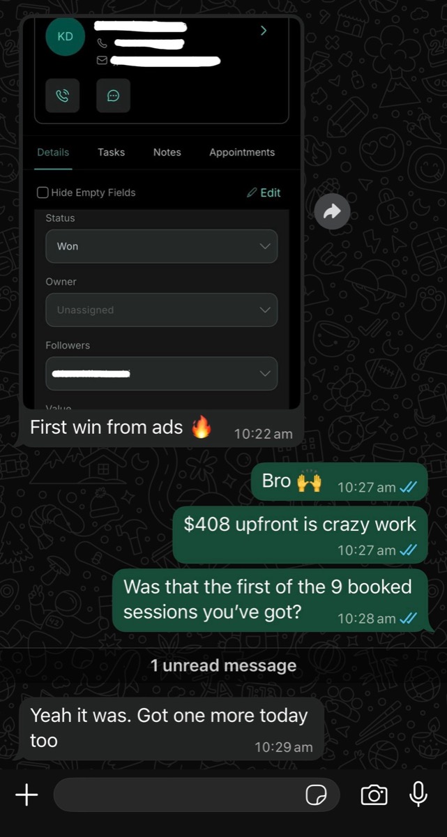 First sale - $408 paid in full