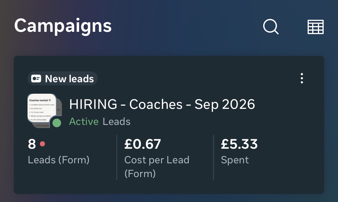 8 coach applications from £5