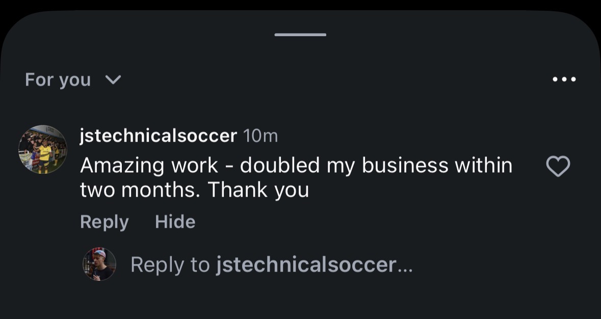 Doubled his business in 2 months