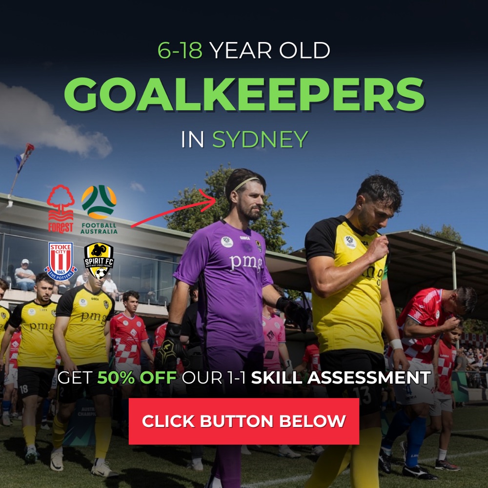 Facebook ad targeting goalkeepers, showing club badges as proof